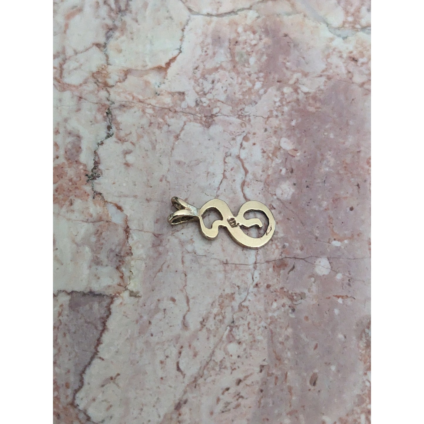 Estate 12k Yellow Gold "S" Letter Initial Charm Pendant