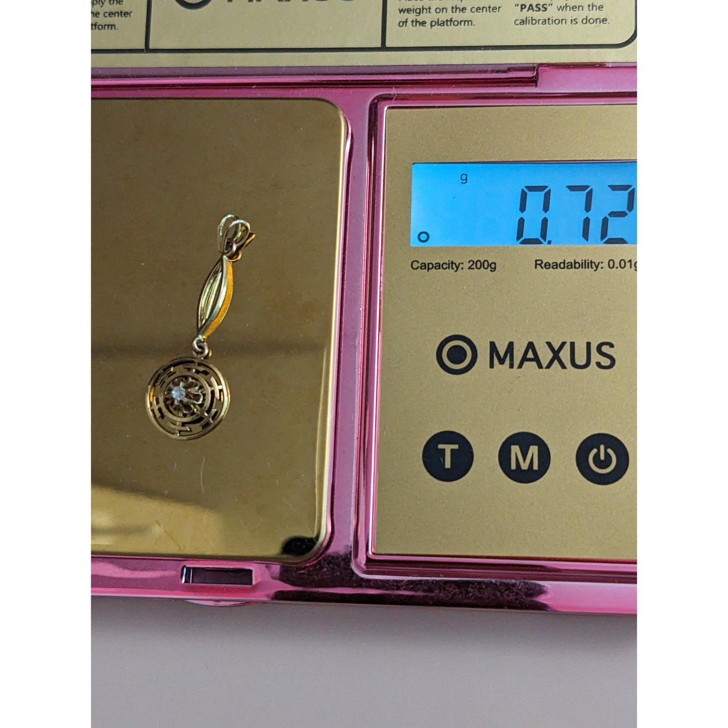 Victorian 10k Yellow Gold Lavaliere Pendant with Tiny Diamond