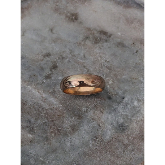 Vintage 14k Gold Simple Hollow Wedding Band Ring Size 9.75 (DENTED)