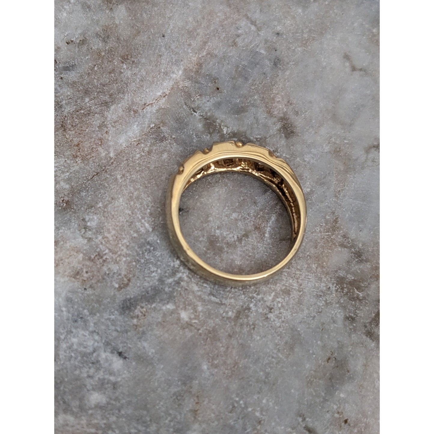 Vintage 14k Yellow Gold Baguette Diamond Ring Size 9.25 US