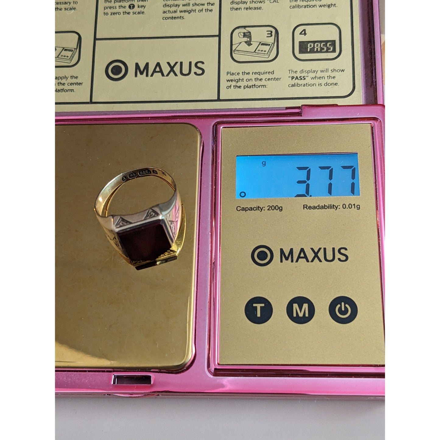 FLAW Vintage 9k Yellow Gold Carnelian Ring Size 9