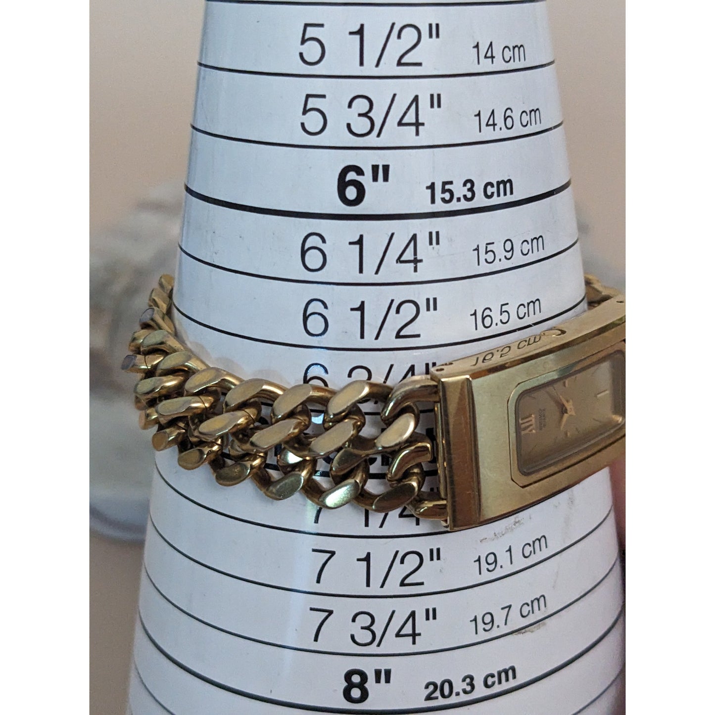 Vintage Andre Mouche Silver Tone Bangle Watch with Blue Floral Enamel Working