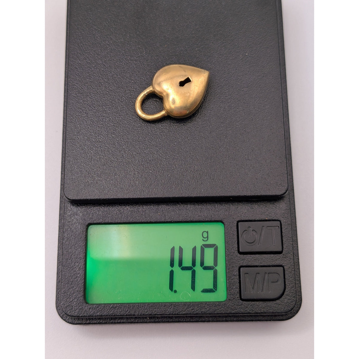 Vintage Unmarked 18k Solid Gold 3D Heart Shaped Padlock Charm