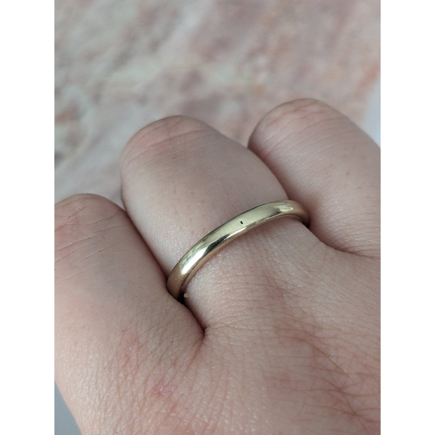 FLAW Estate 14k Yellow Gold Simple Rounded 2.5mm Think Band Ring Size 9.5