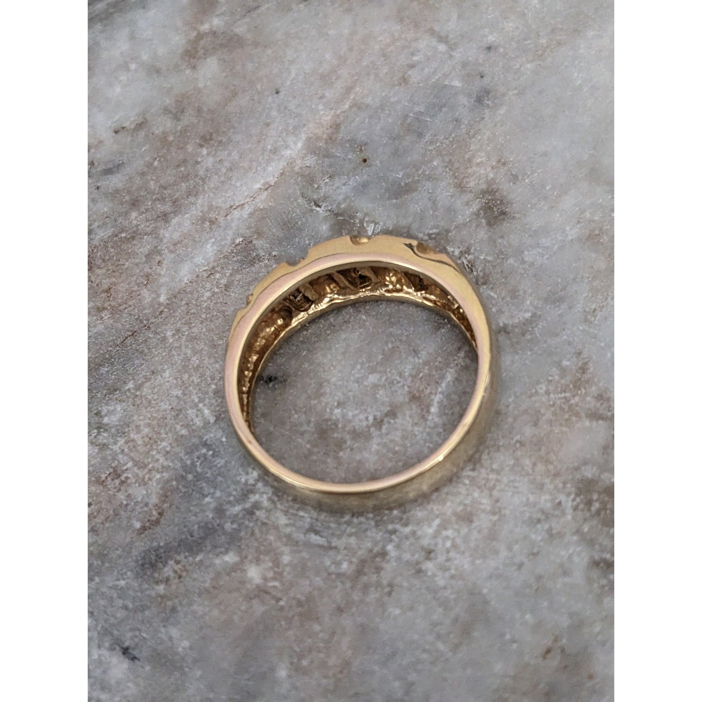 Vintage 14k Yellow Gold Baguette Diamond Ring Size 9.25 US