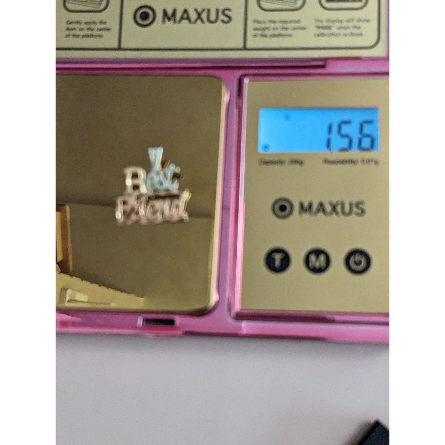 Vintage 14k Tri-Gold "Best Friend" Charm Pendant