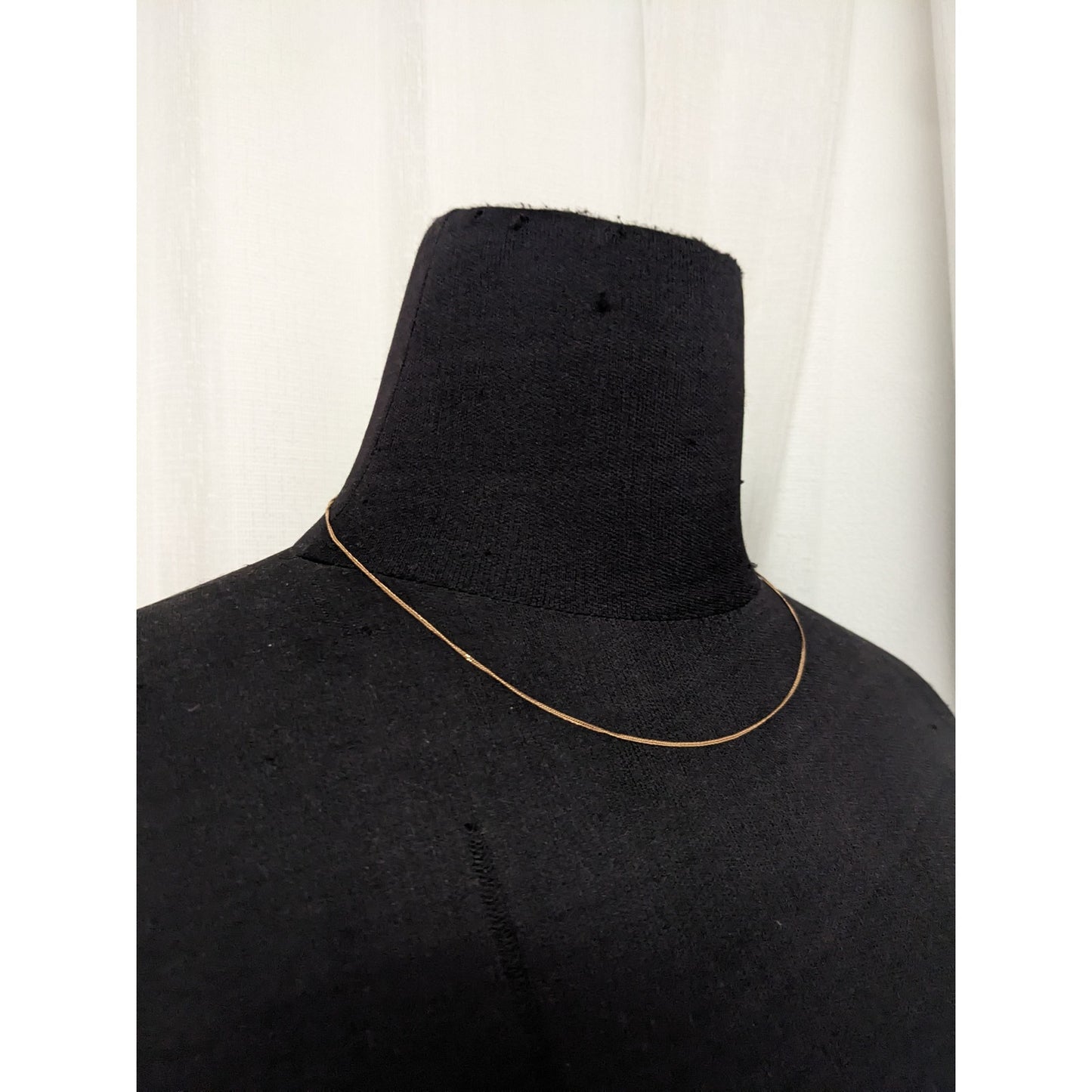 Vintage 14k Rose Gold Ultra Dainty Thin Simple Chain Necklace 17.75in