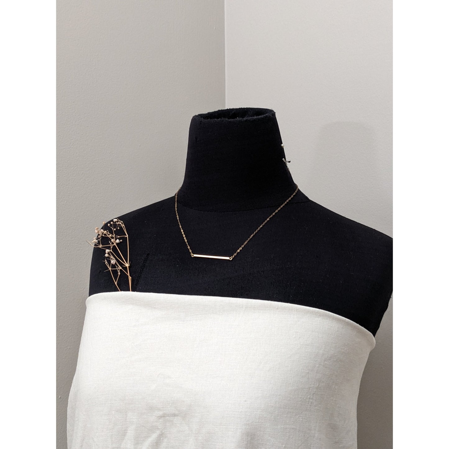 Vintage Estate 14k Yellow Gold Thin Bar Chain Necklace