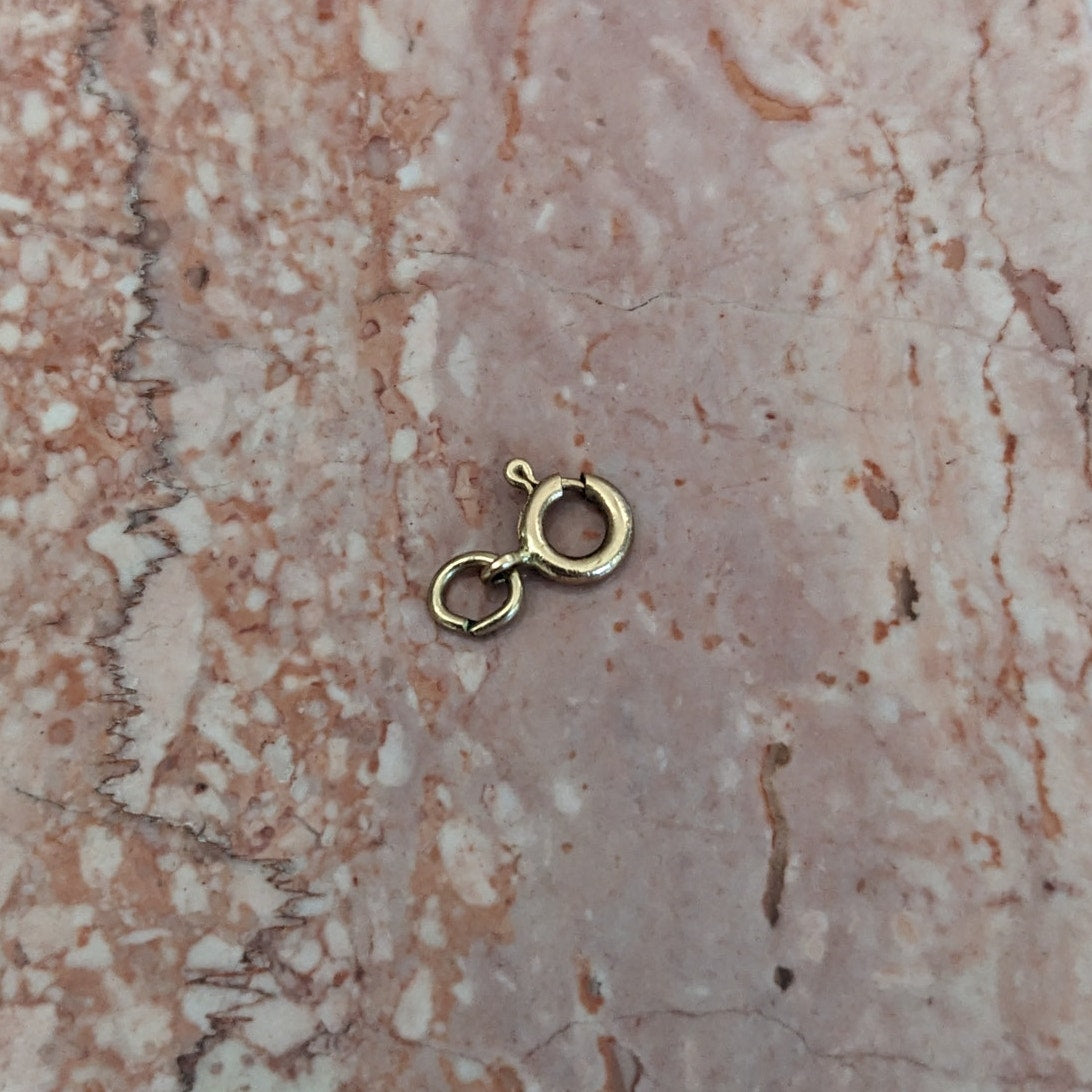 Estate 14k Yellow Gold Spring Ring Clasp Finding SUPER TINY