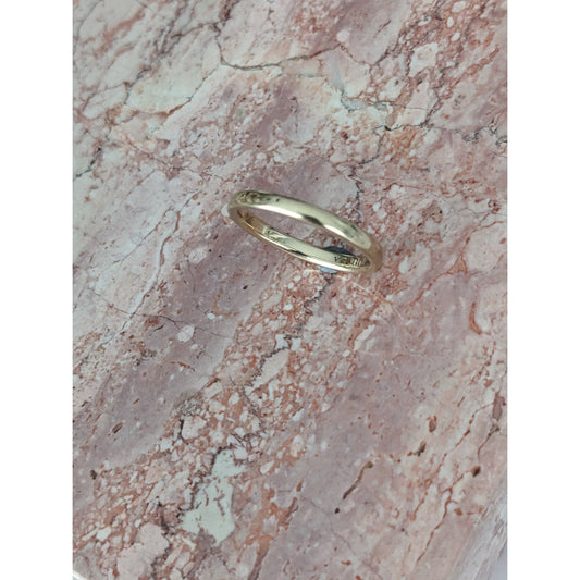 FLAW Estate 14k Yellow Gold Simple Rounded 2.5mm Think Band Ring Size 9.5