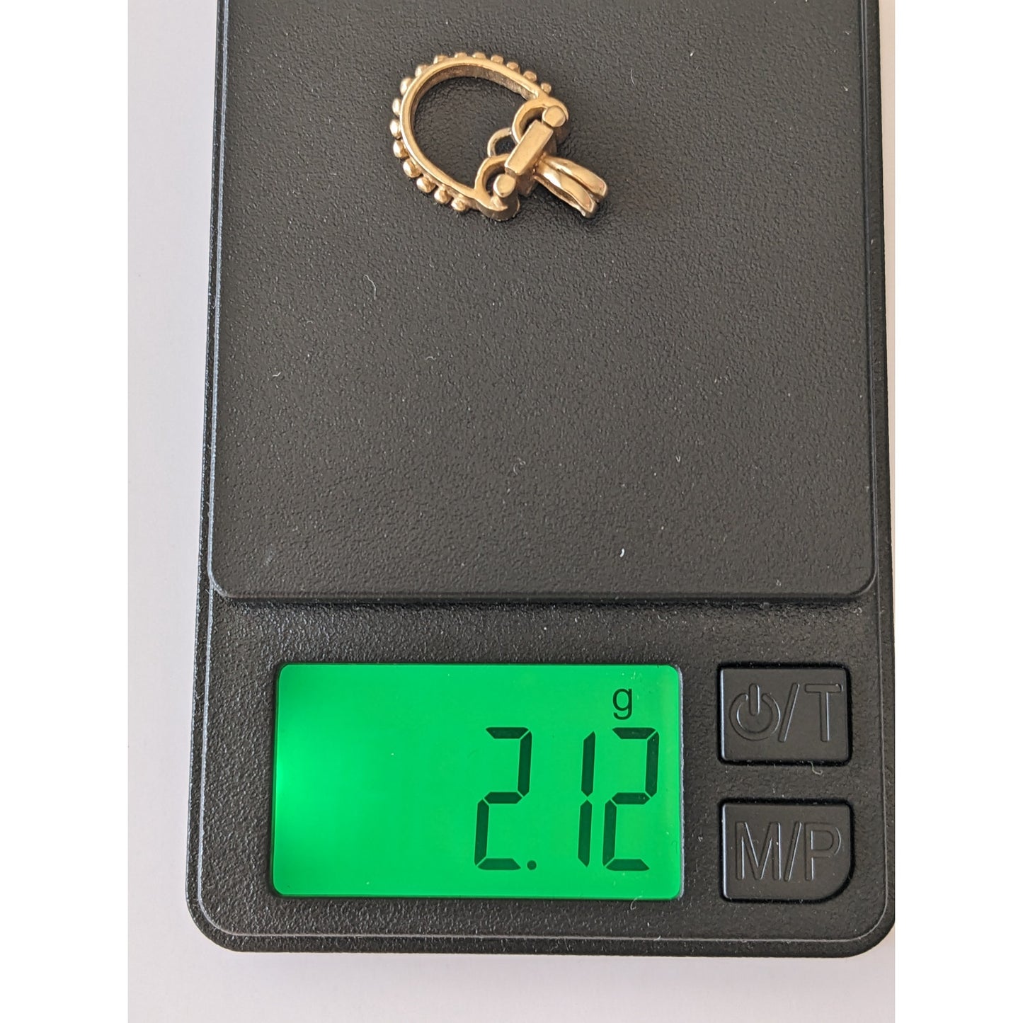 Vintage 14k Yellow Gold "U" Shaped Loop with Spherical Beads Pendant