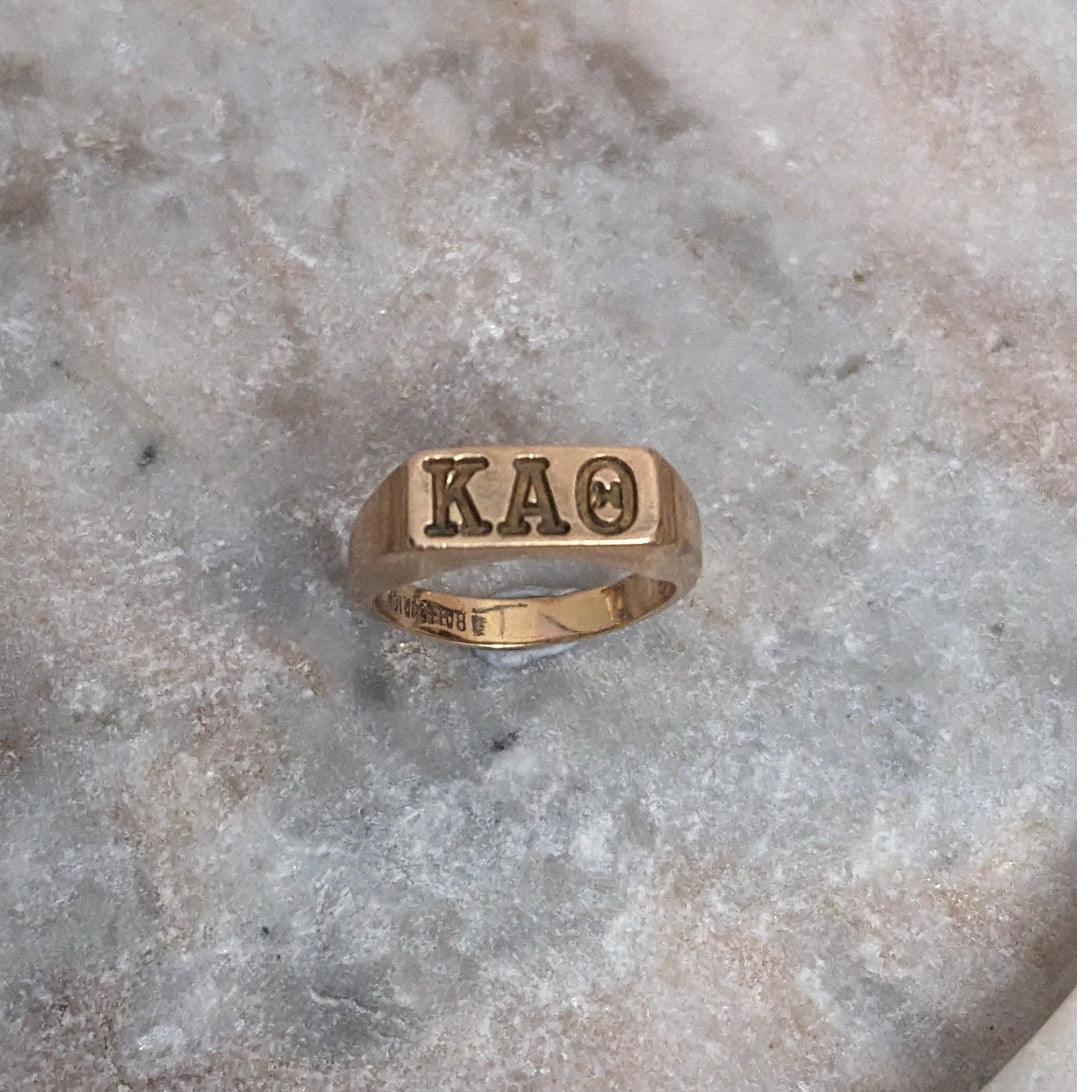 Vintage 10k Yellow Gold Kappa Alpha Theta Ring Size 4