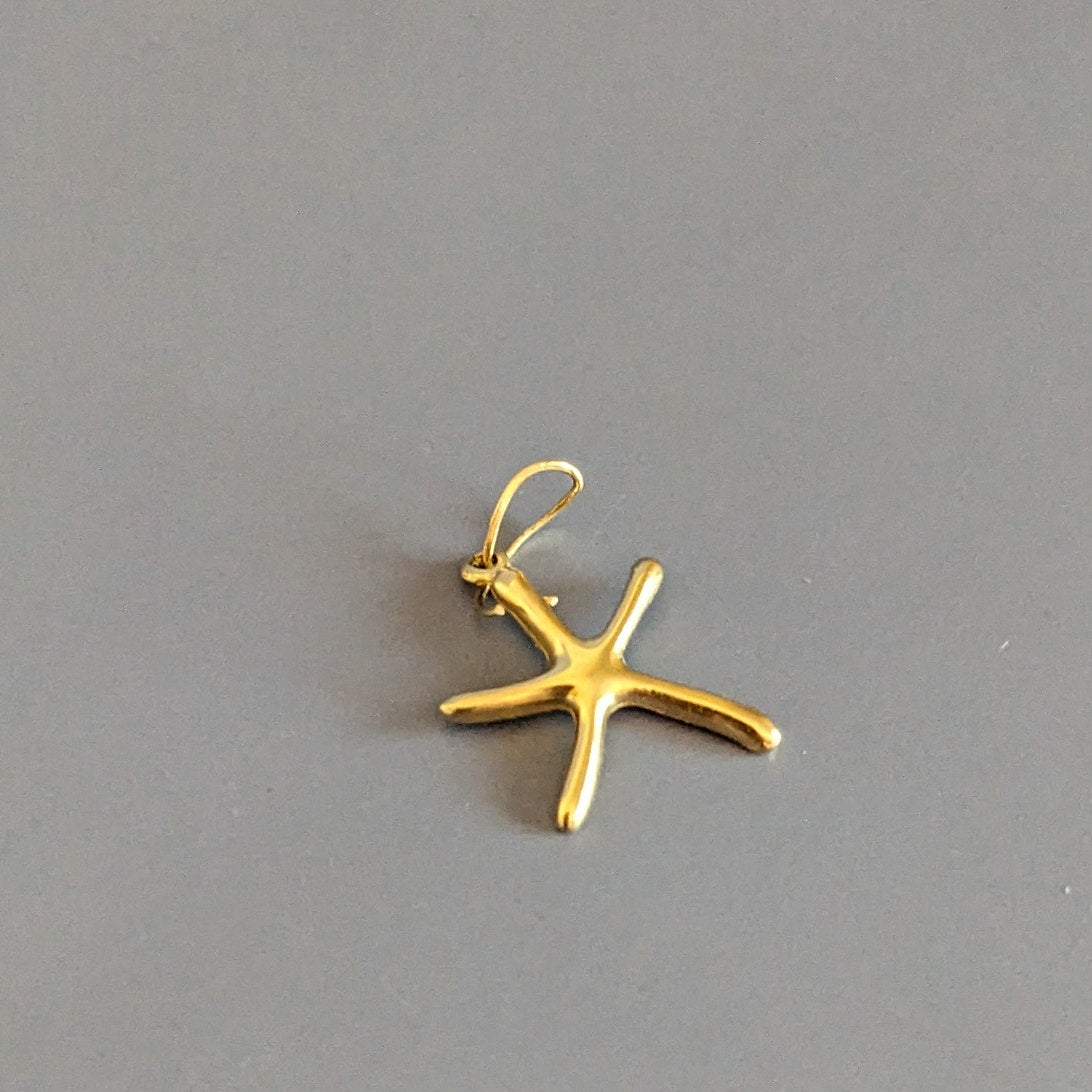 Estate 14k Solid Yellow Gold Starfish Charm