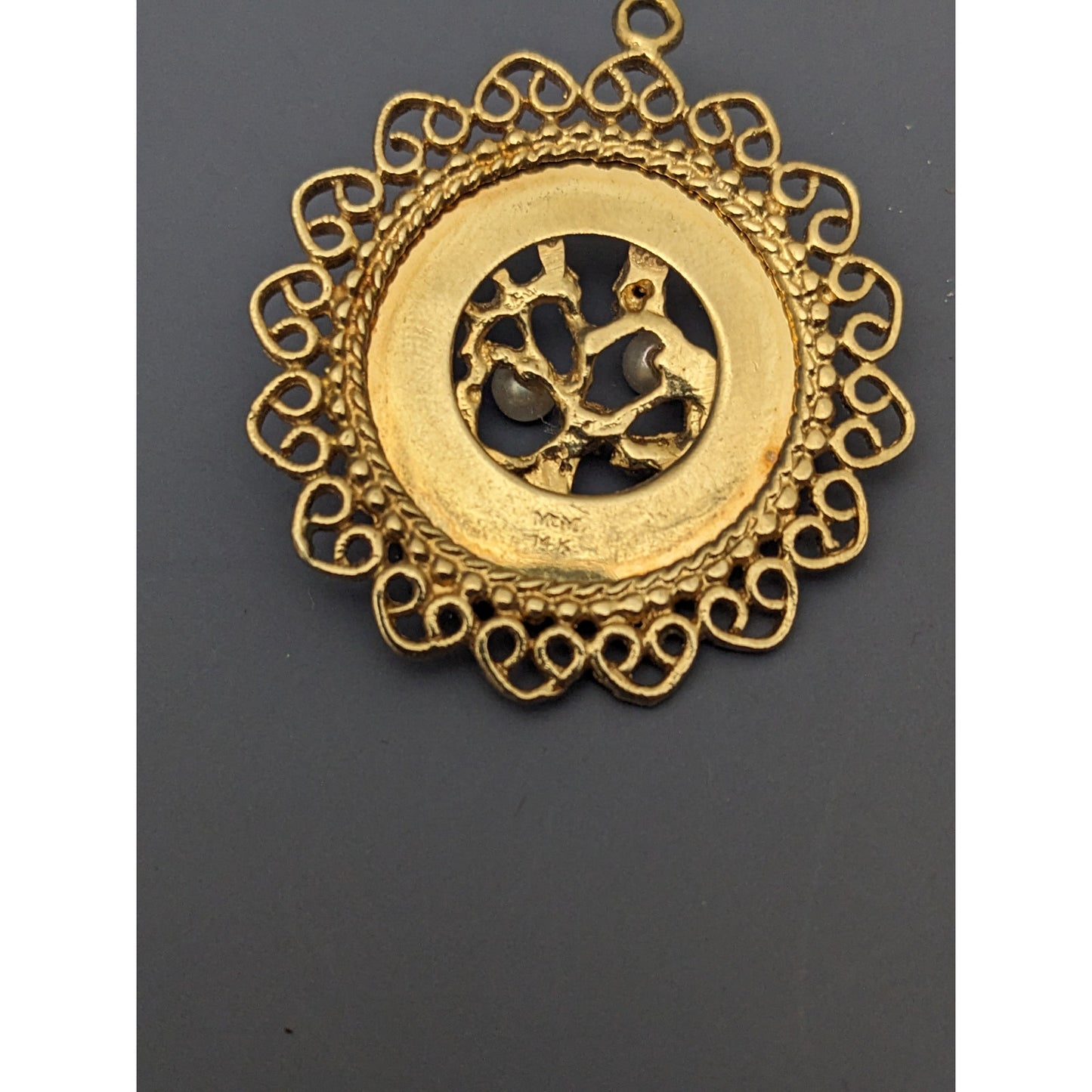Vintage 14k Solid Gold M&M Tree Of Life Pendant Charm