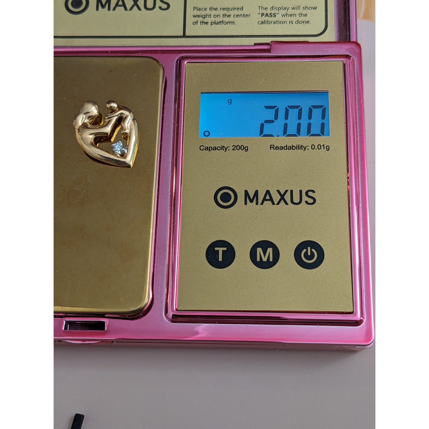 Vintage 14k Yellow Gold Mother and Child Heart Pendant