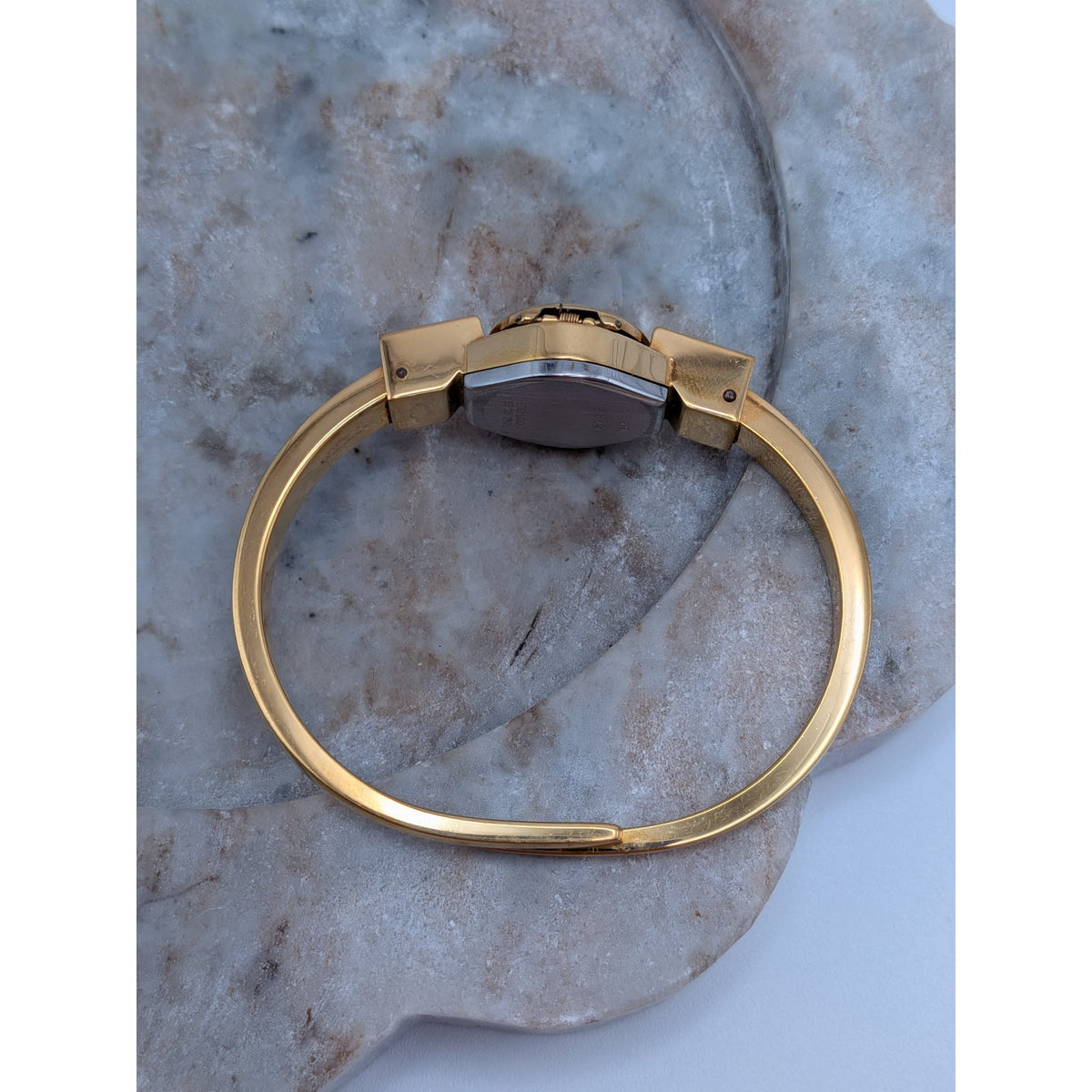 Vintage Consul MANUAL Gold Tone Peekaboo Watch Black Enamel Gold Birds & Flowers