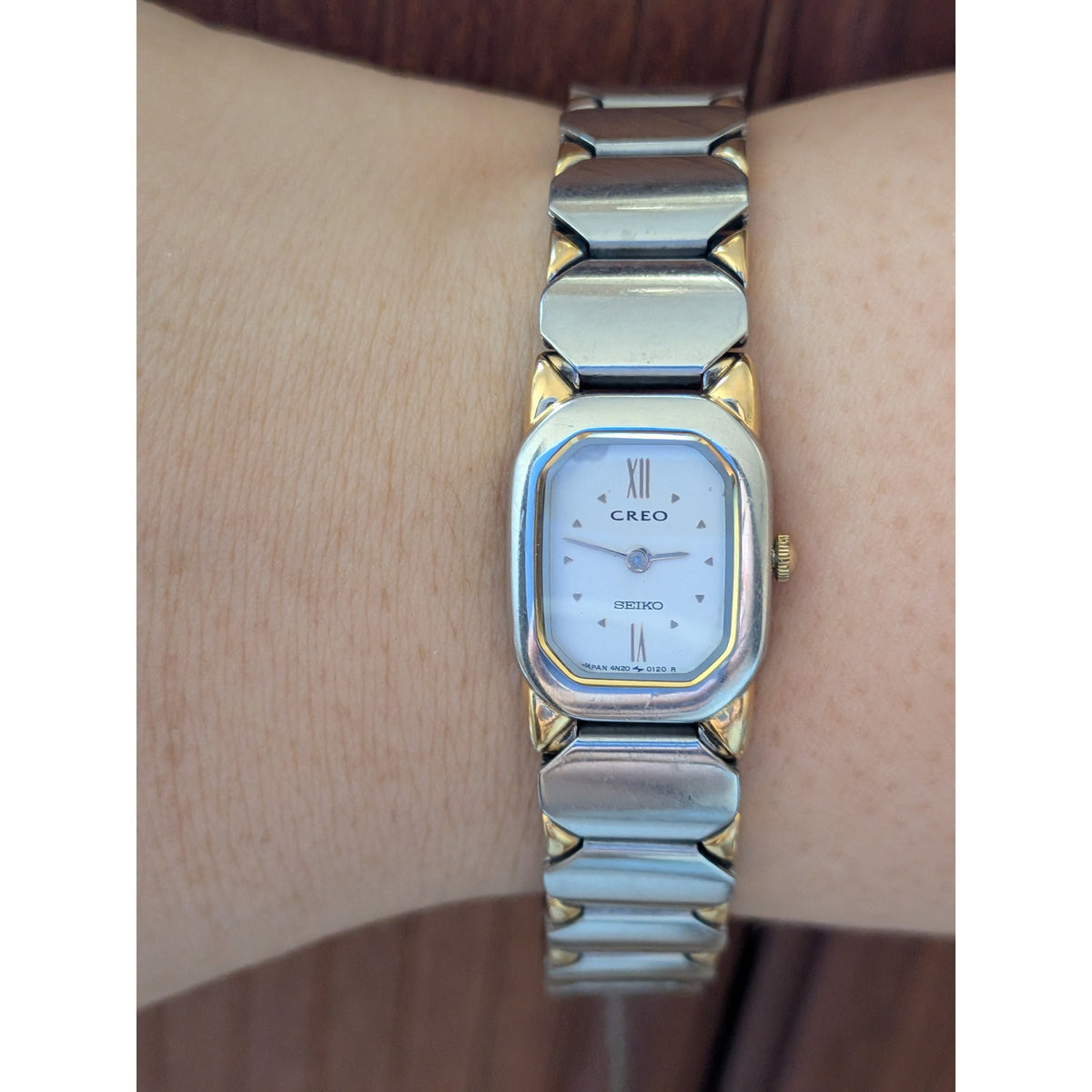 Vintage 1980s Seiko Creo 4N20-5022 Two Tone Quartz Watch Working