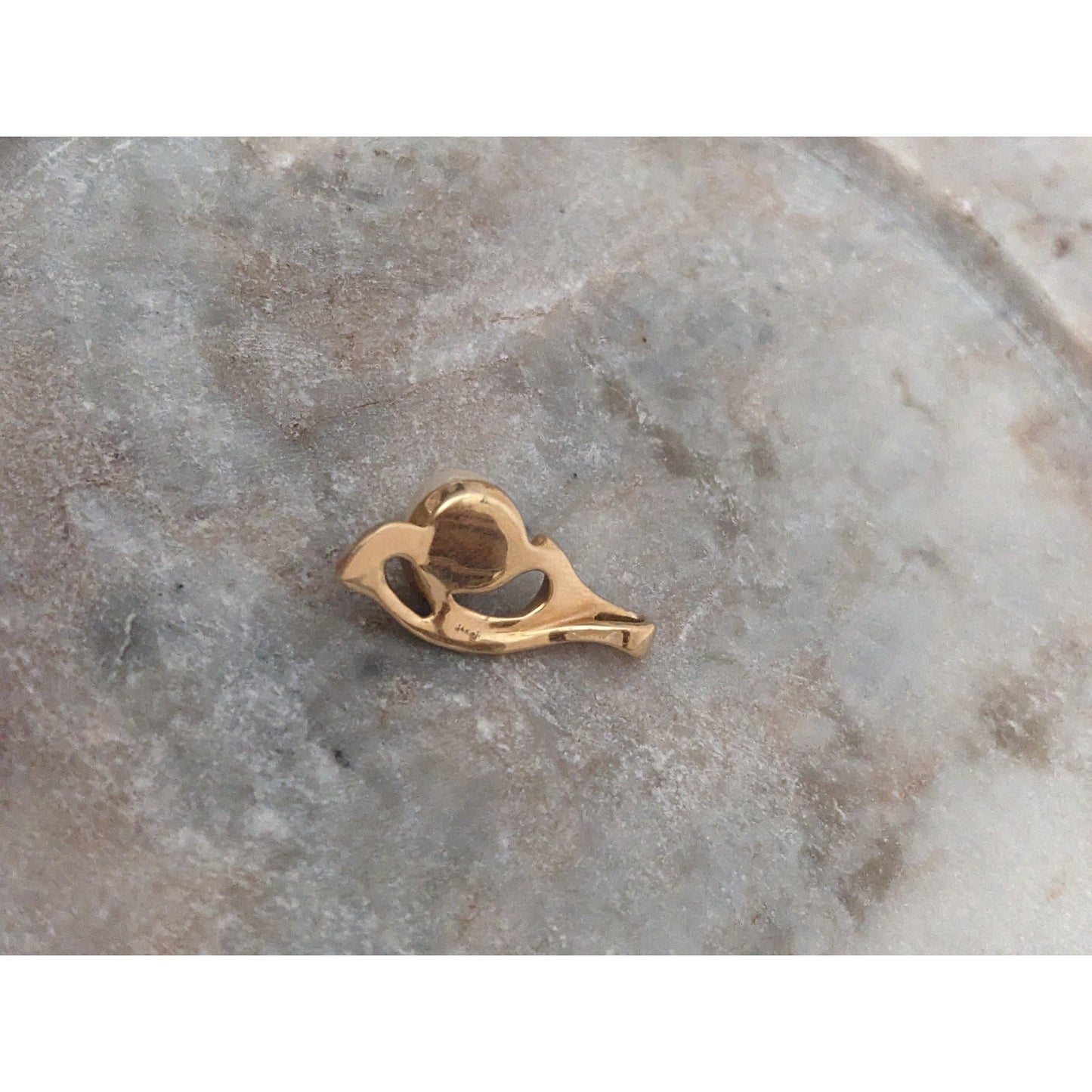 Vintage 14k Yellow Gold Pendant with Faux Pearl