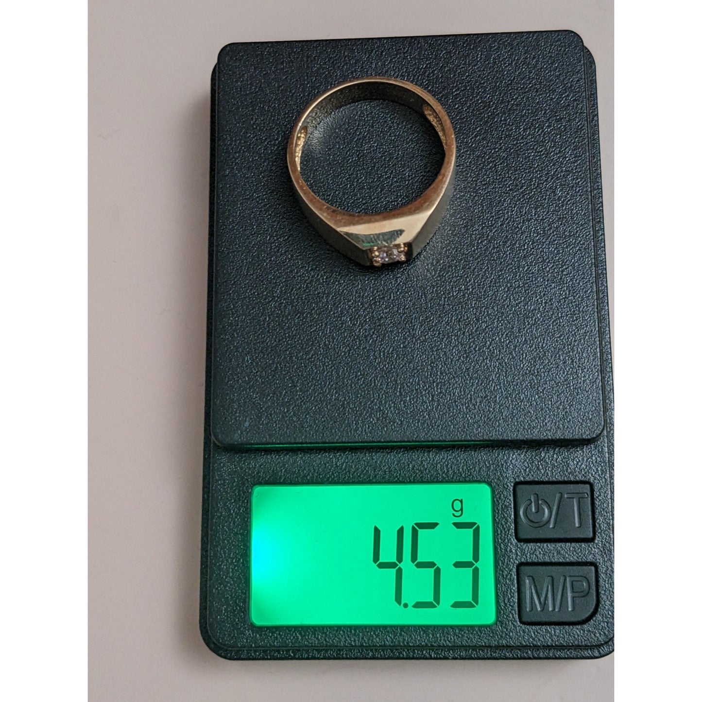Vintage 10k Yellow Gold White Stone Accent Ring Size 10