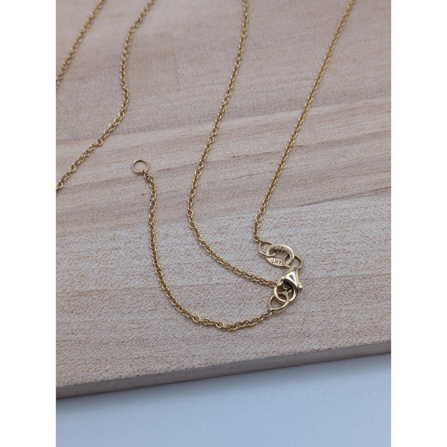 Estate 14k Gold Diamond Flower Pendant Necklace w/ Extender 16 or 18in