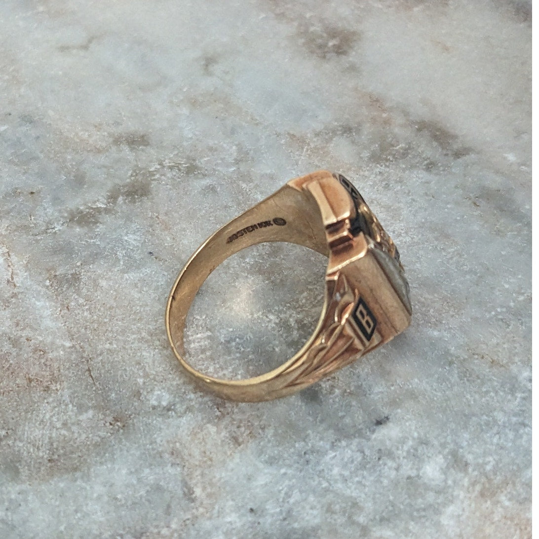 Vintage 10k Yellow Gold 1963 St Joseph Class Ring Size 9.25