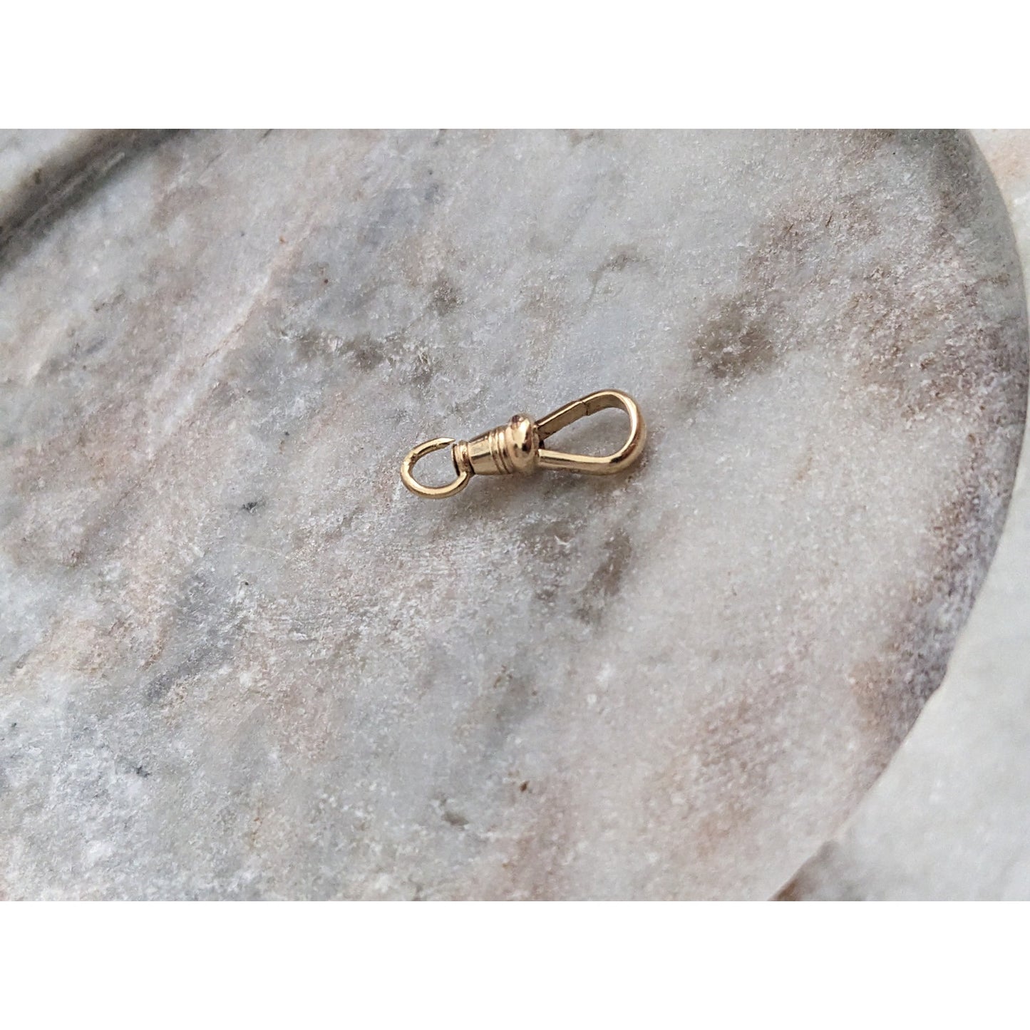 Very Old Victorian 14k Yellow Gold Swivel Dog Clip Clasp