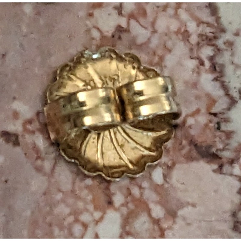 Estate 14k Solid Yellow Gold Earring Friction Back Finding (Single Piece)