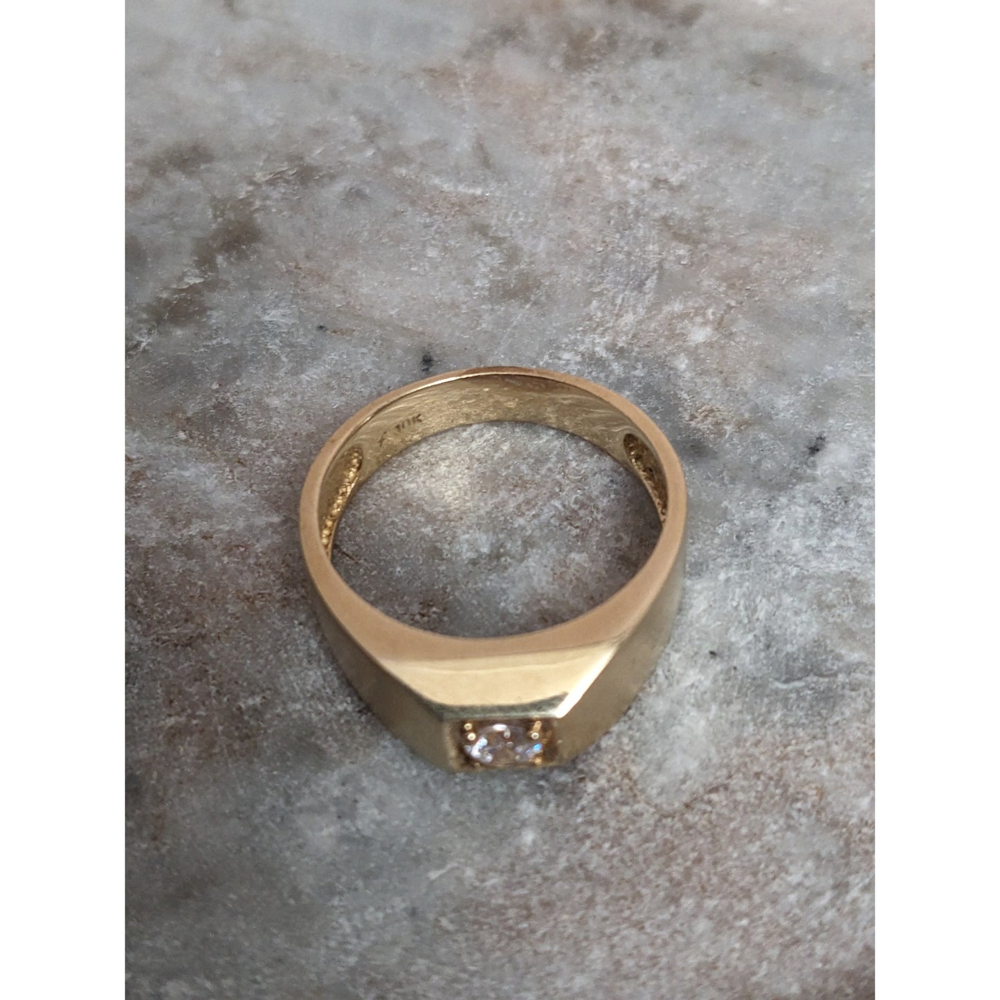 Vintage 10k Yellow Gold White Stone Accent Ring Size 10