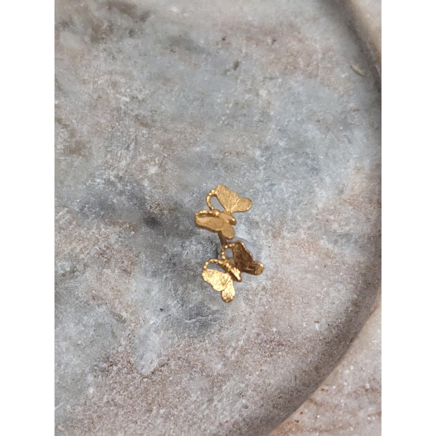 Vintage 14k Unmarked Dainty Tiny Butterfly Earring Studs