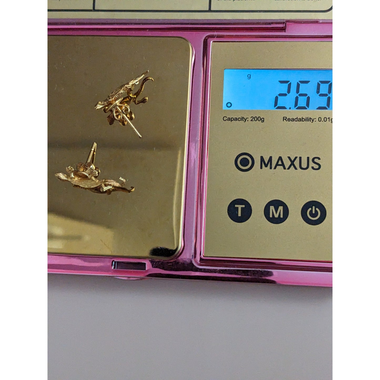 Vintage Unmarked 14k Yellow Gold Lizard Earrings