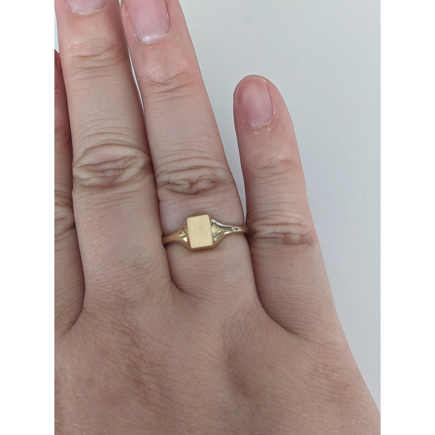 Vintage 14k Yellow Gold Blank Rectangle Signet Ring Size 7