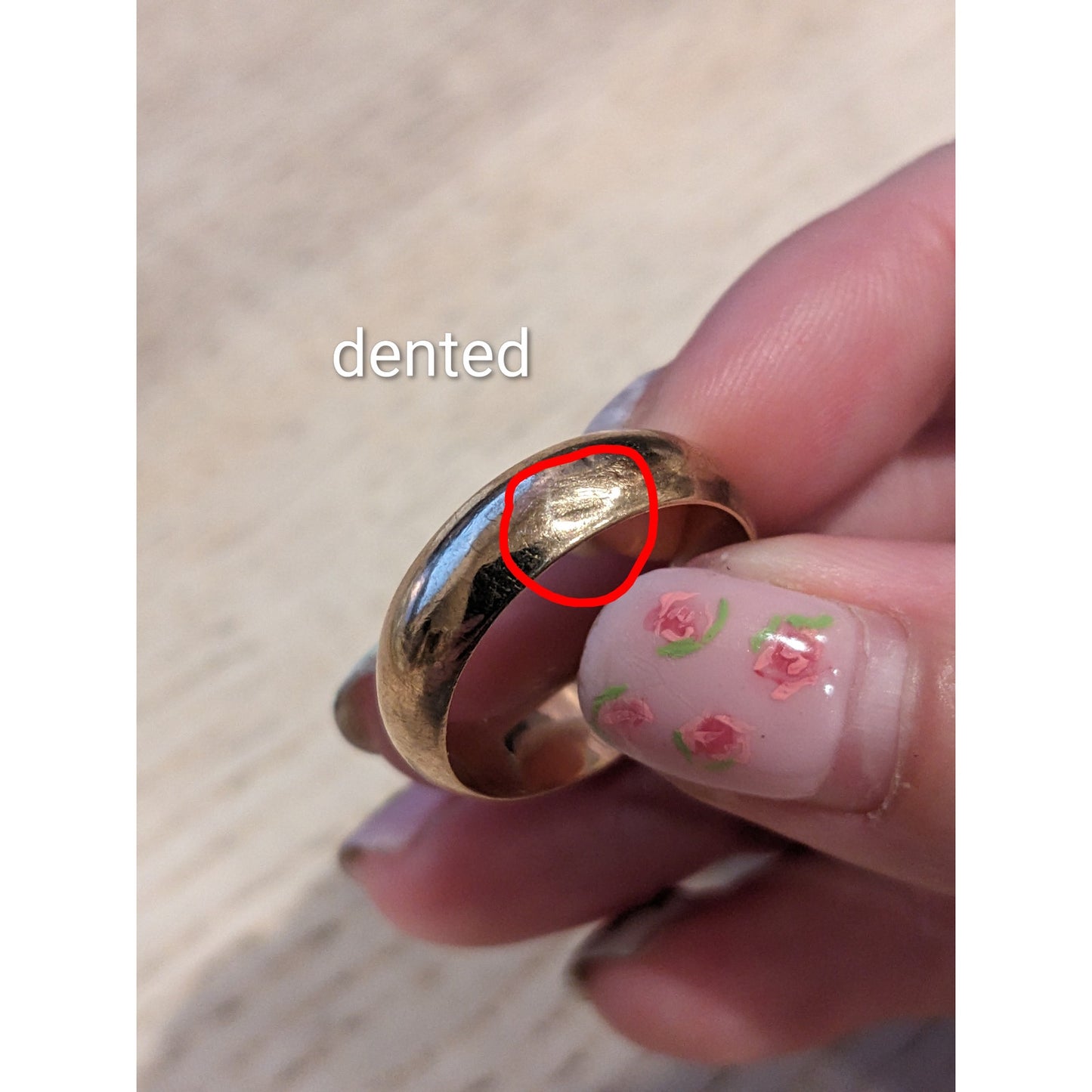 Vintage 14k Gold Simple Hollow Wedding Band Ring Size 9.75 (DENTED)