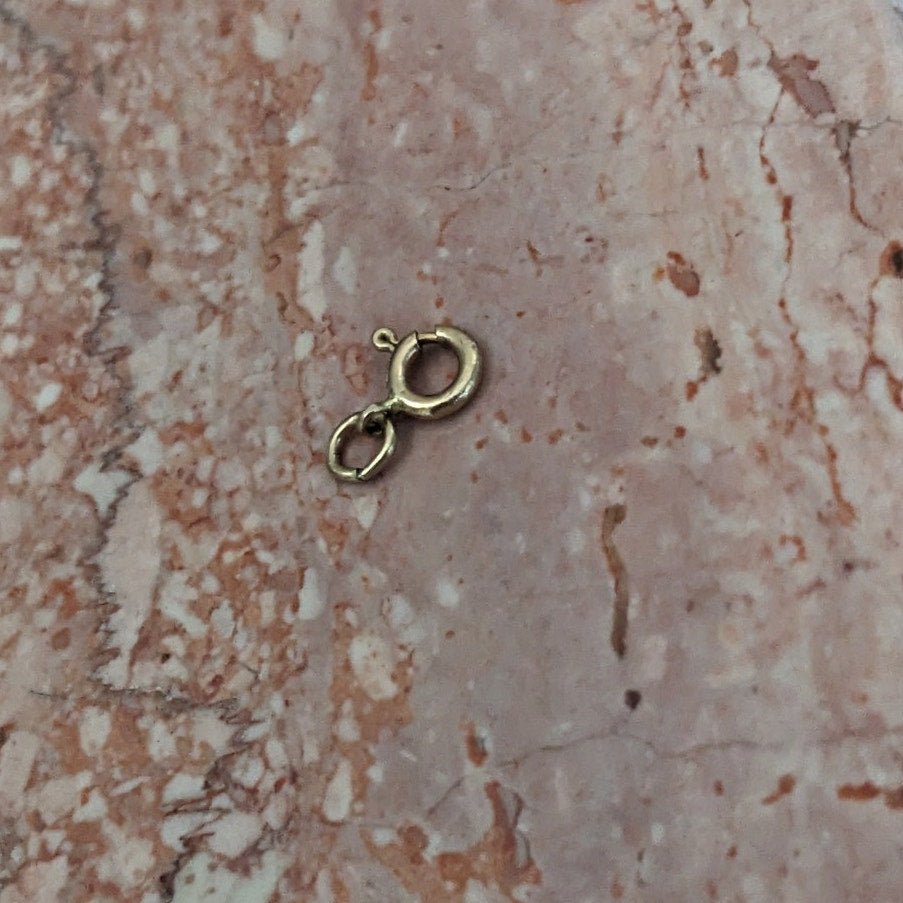 Estate 14k Yellow Gold Spring Ring Clasp Finding SUPER TINY