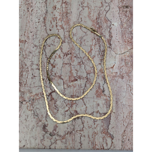 Vintage Unmarked 14k Yellow Gold Triangle Link Chain Necklace 16.5in