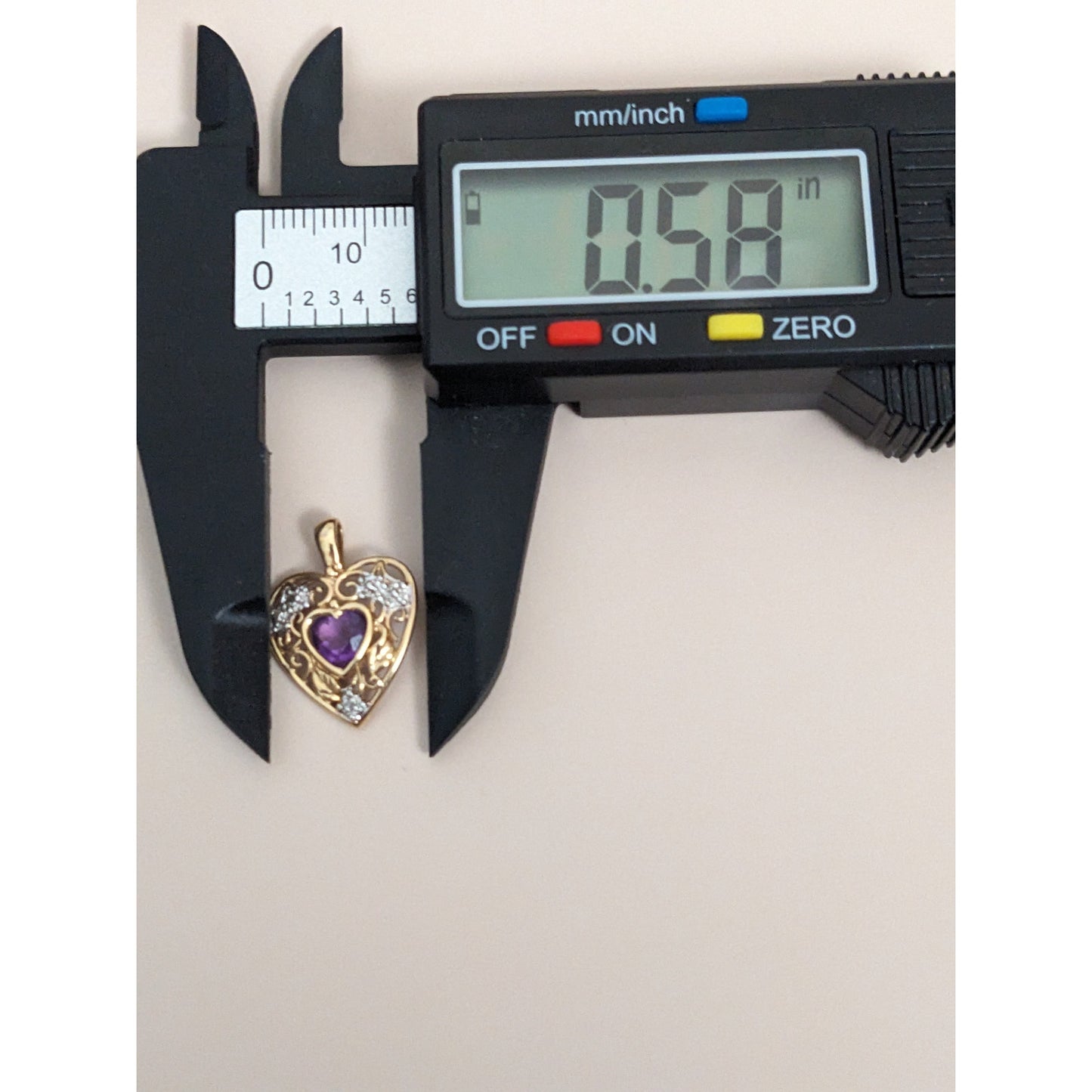 Estate 10k Yellow and White Gold with Filigree Design Heart Pendant