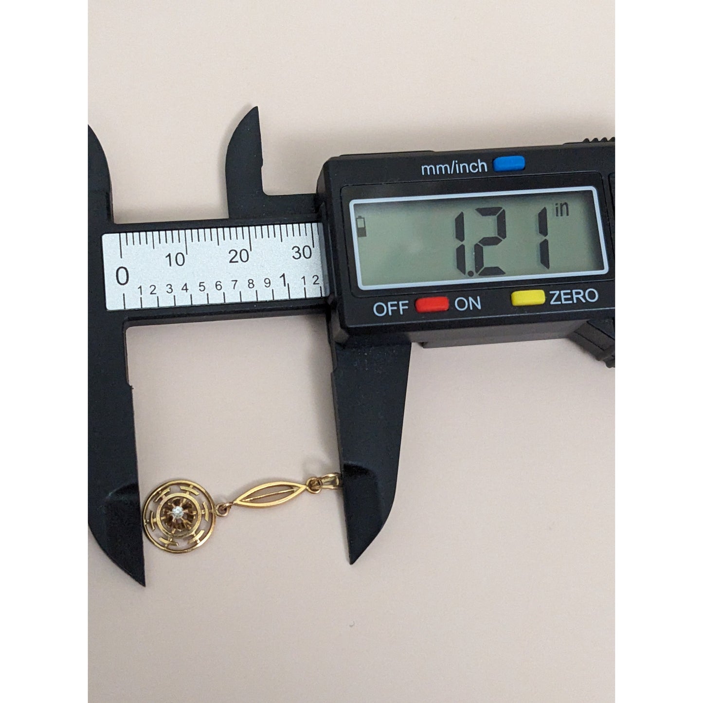 Victorian 10k Yellow Gold Lavaliere Pendant with Tiny Diamond