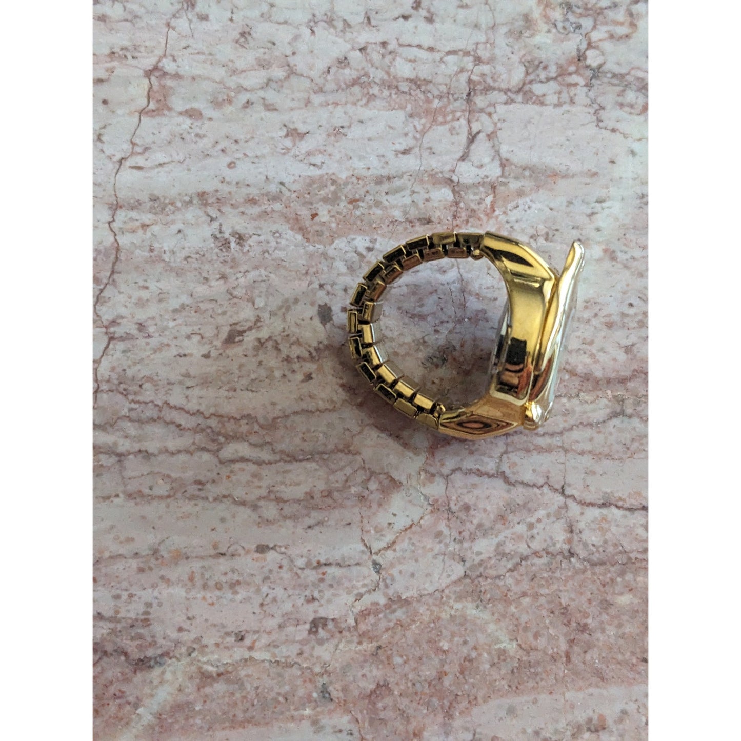 Preowned Gold Tone Ring Watch with Penguin Working