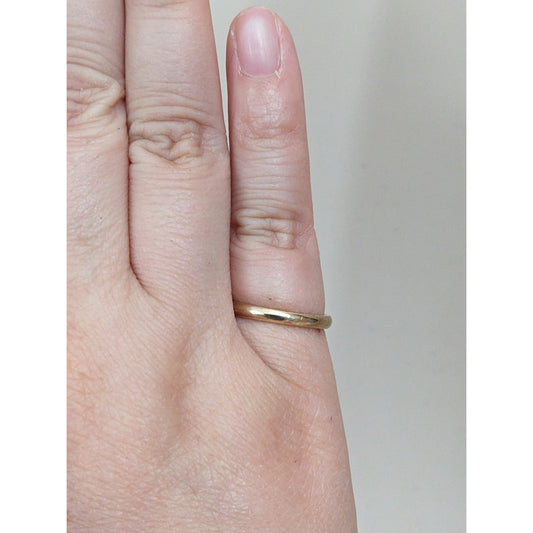 FLAW Vintage 14k Yellow Gold Art Carved Simple Wedding Band Ring Size 5.5
