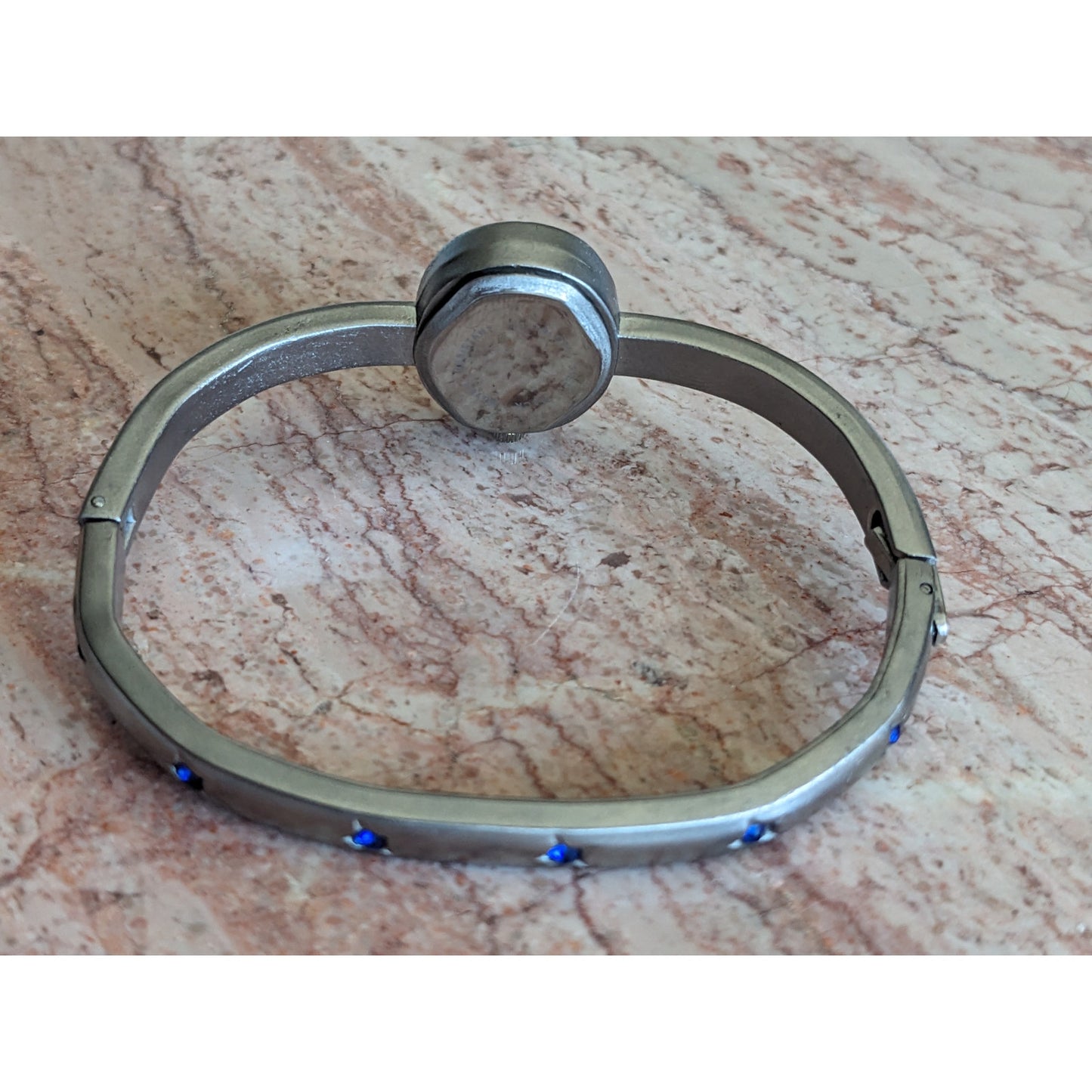 Preowned eee.space Star Watch Silver Tone with Blue Accent Stones