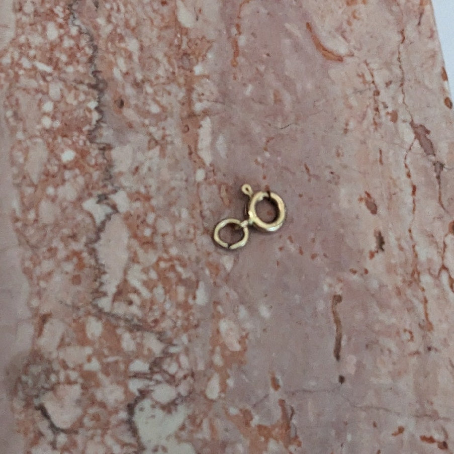Estate 14k Yellow Gold Spring Ring Clasp Finding SUPER TINY