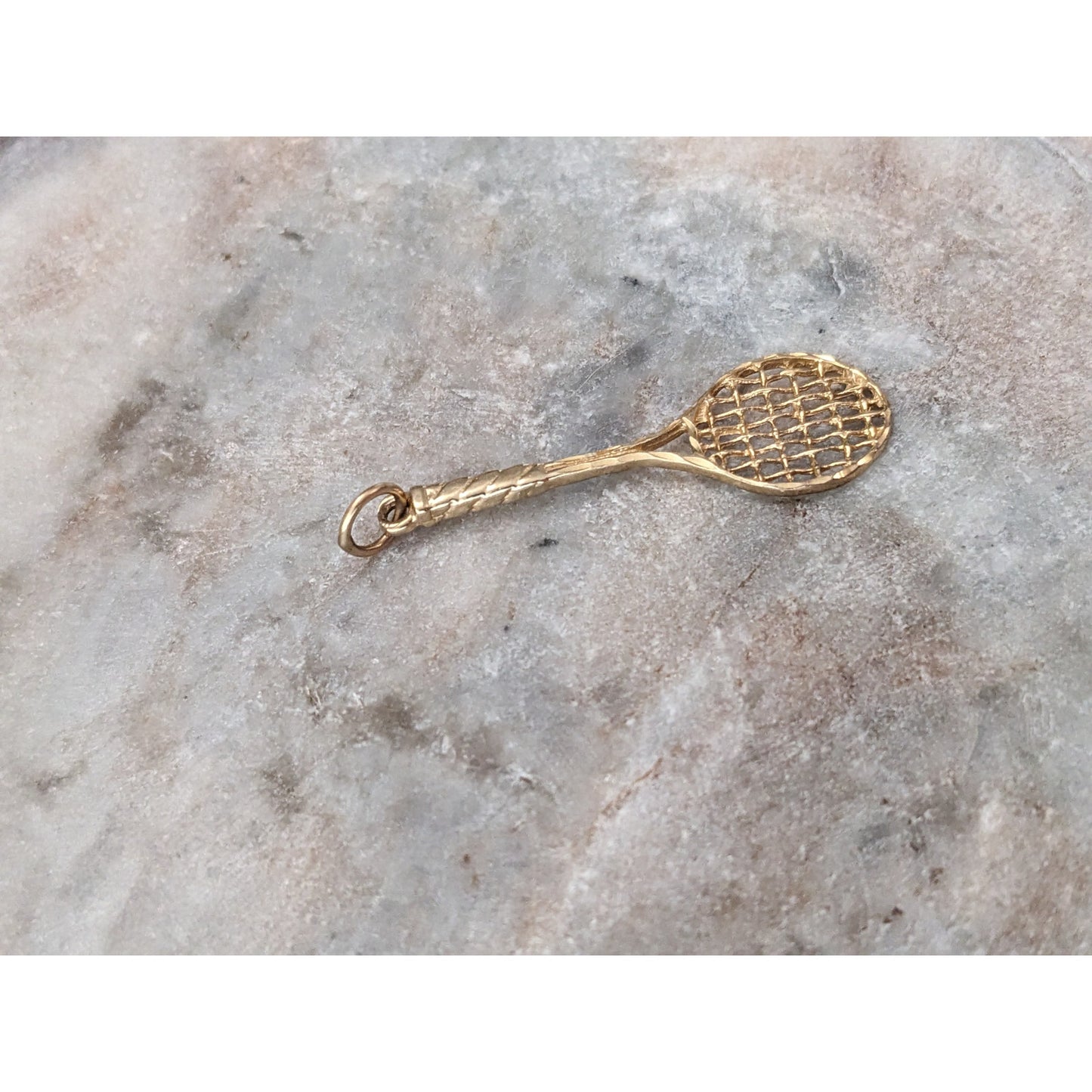 Vintage 14k Yellow Gold Tennis Racquet Charm