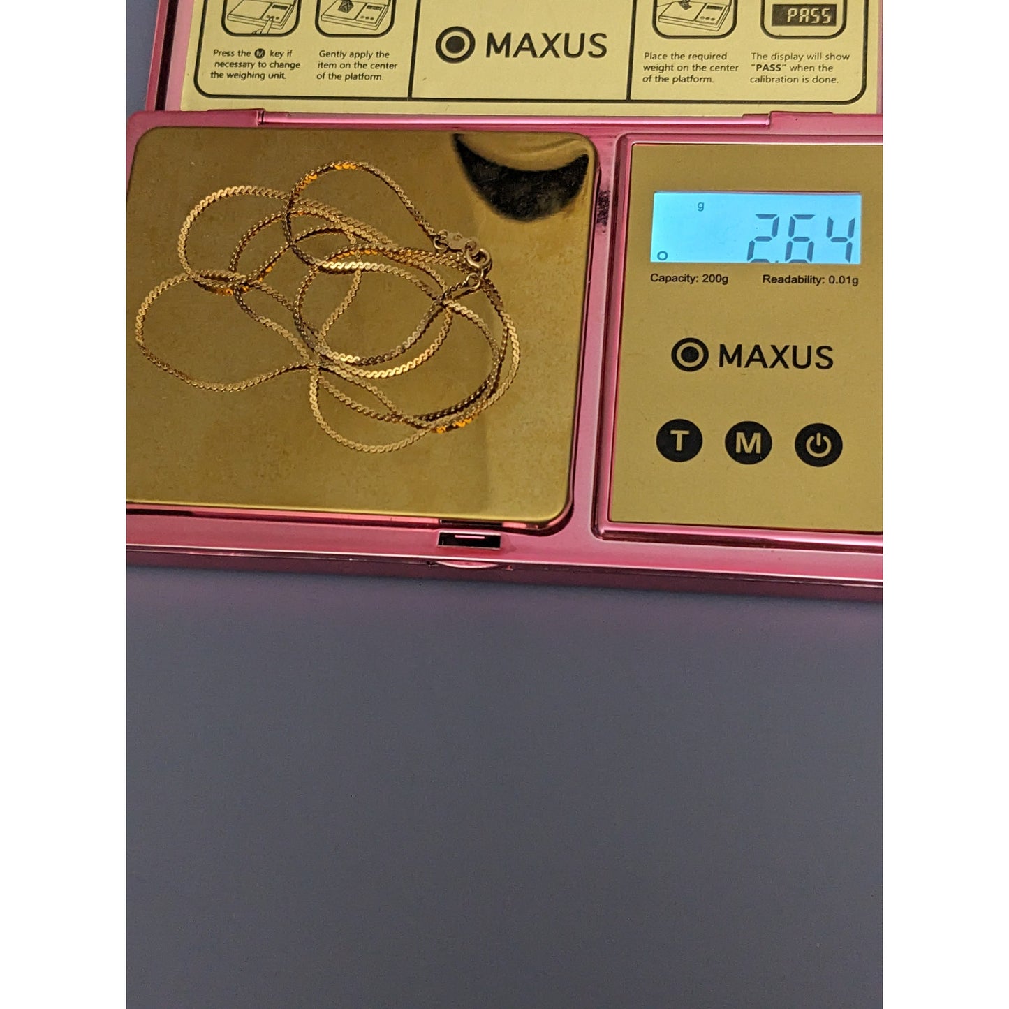 Estate 14k Yellow Gold Flat Chain Necklace 24in