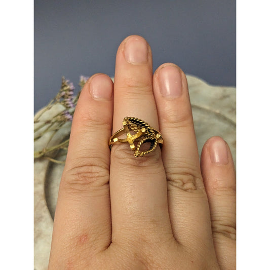 FLAW Vintage Estate 14k Unmarked Yellow Gold Ring for Scrap or Repair 6US