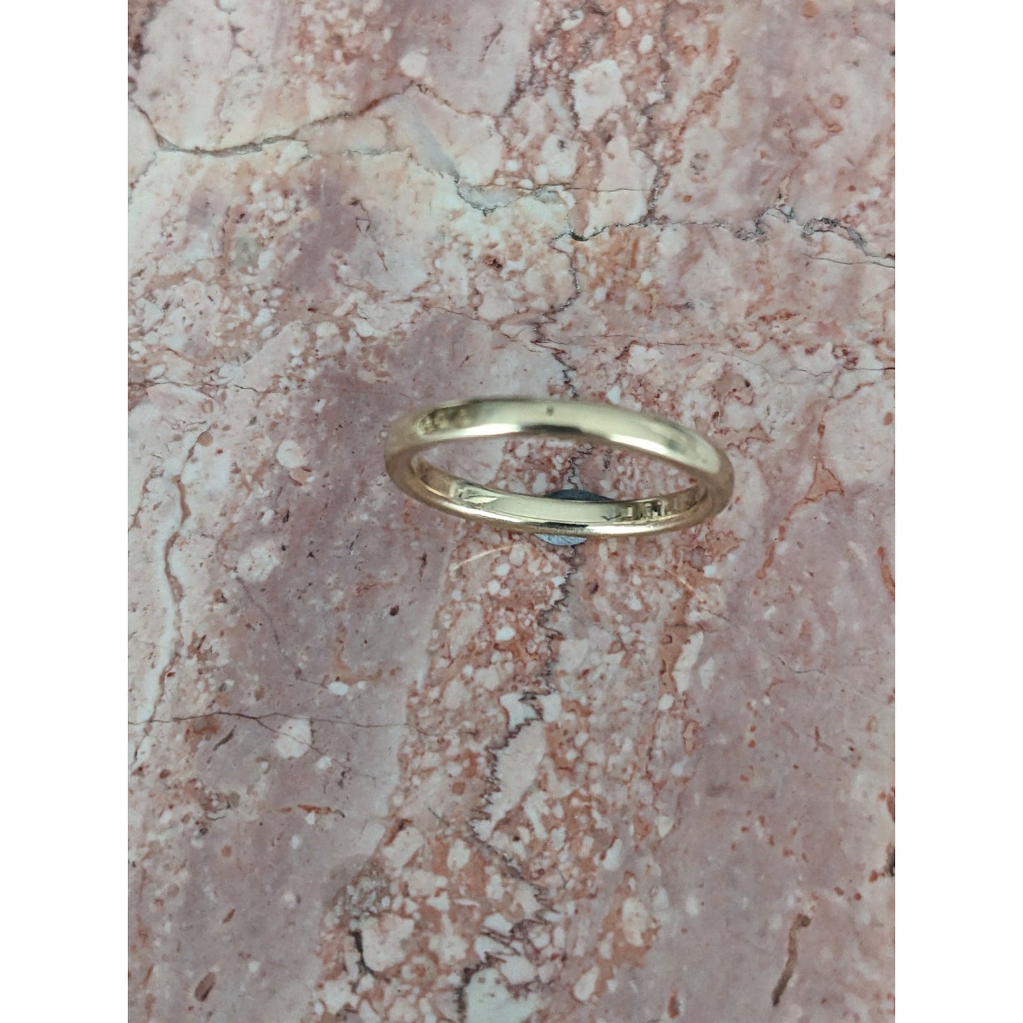 FLAW Estate 14k Yellow Gold Simple Rounded 2.5mm Think Band Ring Size 9.5