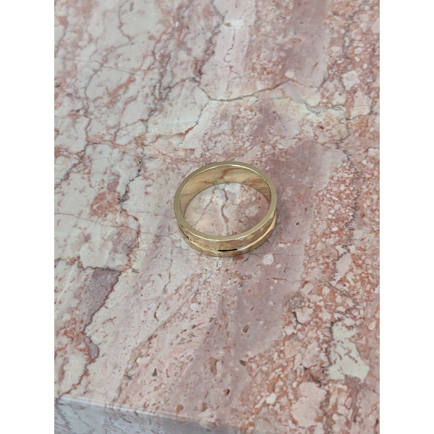 Estate 14k Yellow Gold Polished Center with Geometric Sides Ring Size 9.75