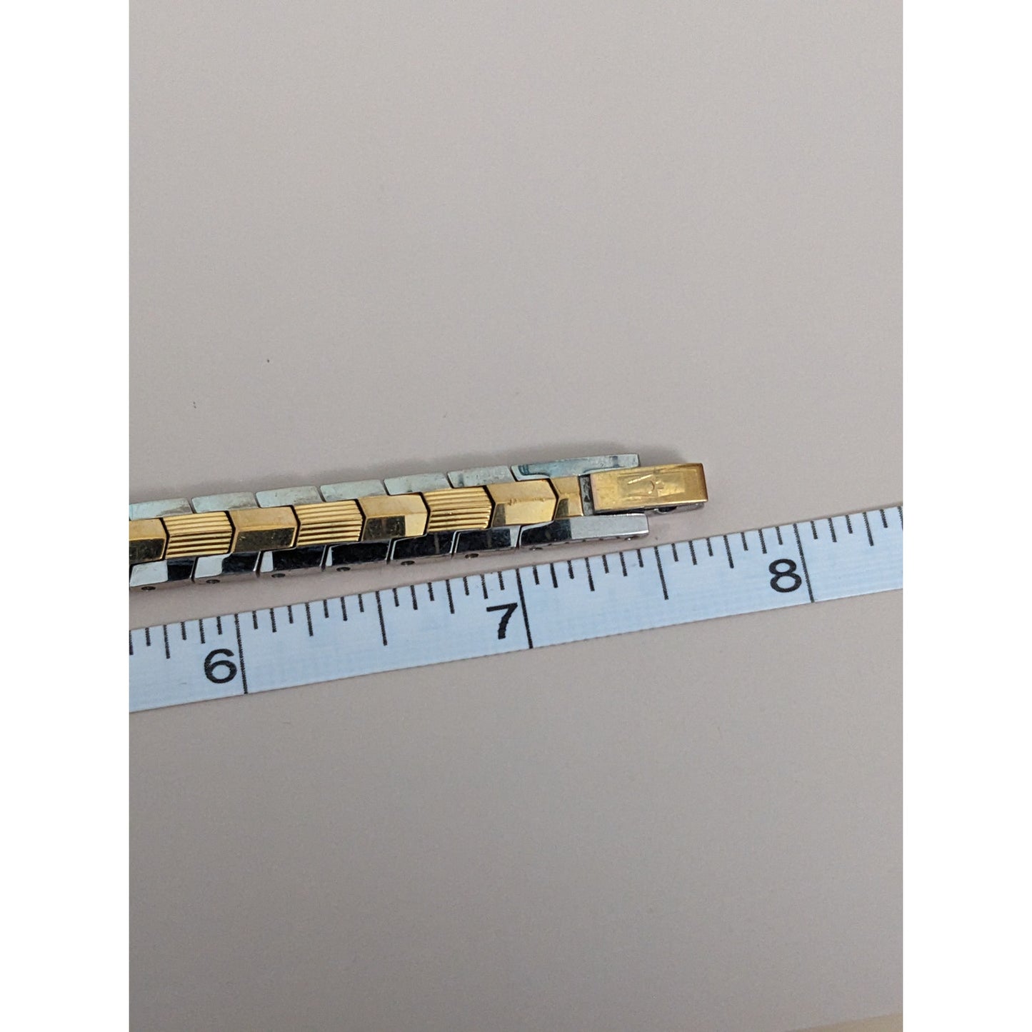 Vintage Andre Mouche Silver Tone Bangle Watch with Blue Floral Enamel Working