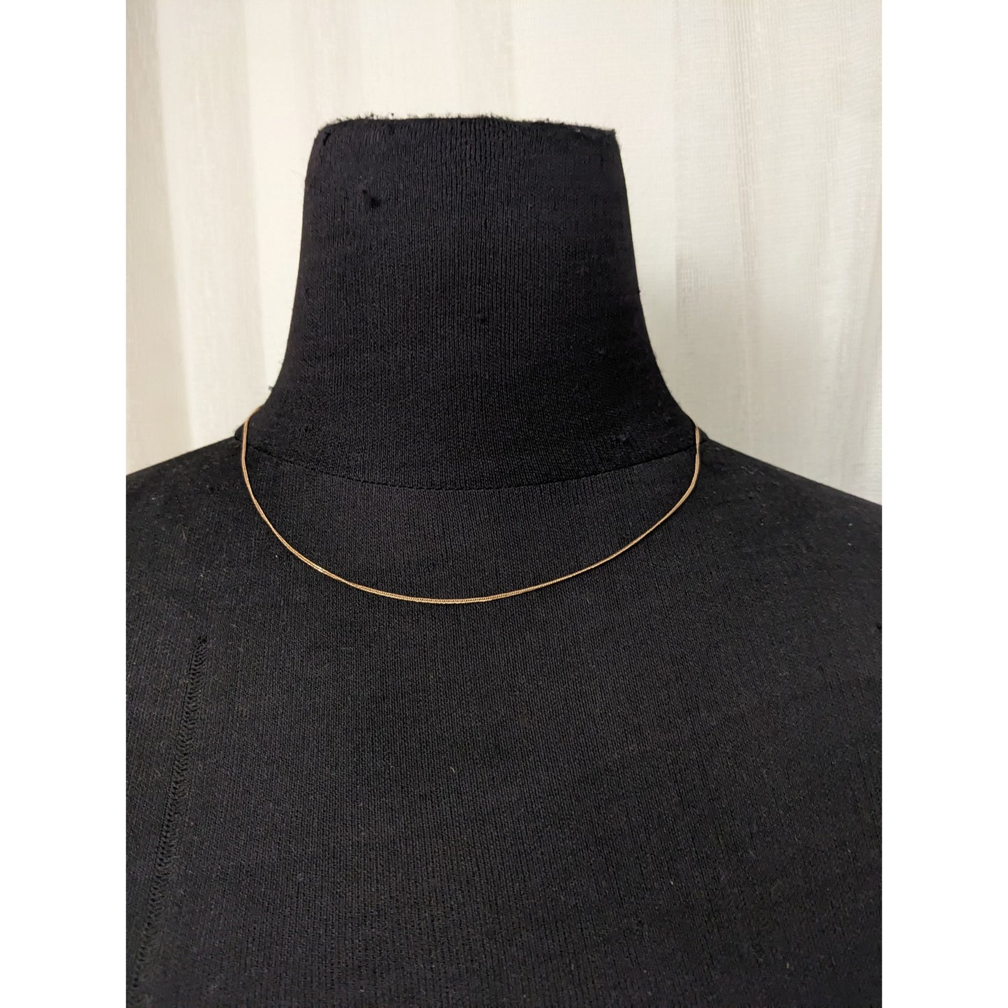 Vintage 14k Rose Gold Ultra Dainty Thin Simple Chain Necklace 17.75in