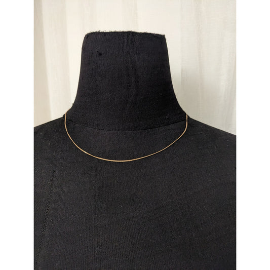 Vintage 14k Rose Gold Ultra Dainty Thin Simple Chain Necklace 17.75in