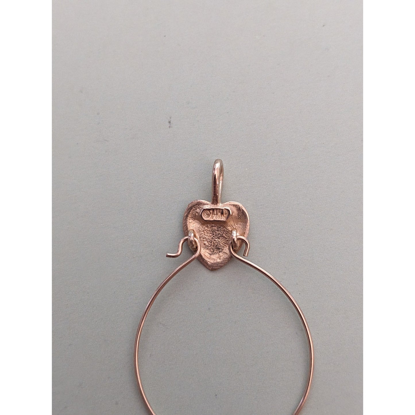 Vintage 14k Yellow Gold Mini Dainty Etched Heart Charm Holder Pendant