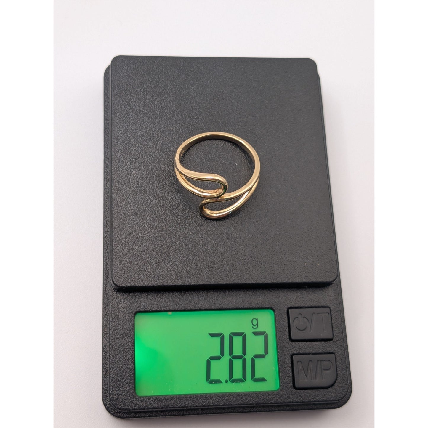 Estate 14k Yellow Gold Minimal Geometric Bypass Ring Size 6.75